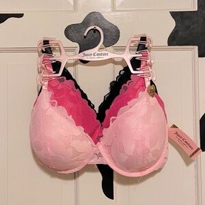 NWT Juicy Couture 38DD Lace Bra 3pk